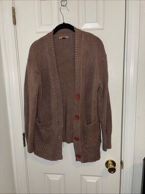 Chunky Knit Cardigan taupe/chocolate